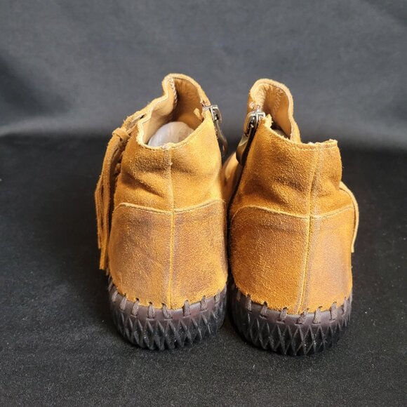 Antelope Size 37 / 6.5-7 US Suede Moccasins Boots Shoes Side Zip NEW! Hard Sole - Picture 5 of 9